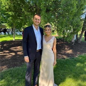 Revelry Gold Champagne bridesmaids dress